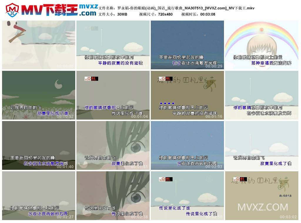 罗永娟-你的眼睛(动画)_国语_流行歌曲_MA307513